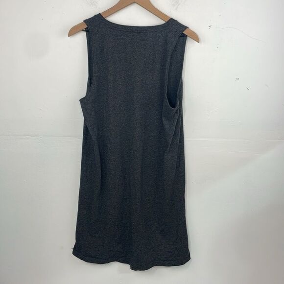 Madewell Heather Gray Knit Dress Shirt Strapless size Large 100% Cotton - Picture 4 of 13